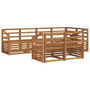 vidaXL Outdoor-Sofagarnitur 7 stk. Natur Polyester