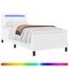 vidaXL Boxspringbett mit LED-Lichtleisten Wei&szlig; 100 x 200 cm Kunstleder