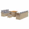 vidaXL Garten-Sofa-Set 10 stk. 9-Sitzanzahl Beige und Hellgrau