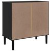 vidaXL Sideboard SENJA Rattan-Optik Schwarz 80x40x80 cm Kiefernholz