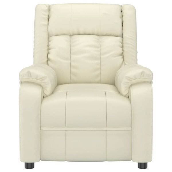 vidaXL Aufstehsessel Creme Kunstleder