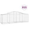 vidaXL Gabionen mit Hochbogen 15 Stk. 200x50x60/80 cm Verzinktes Eisen