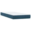 vidaXL Boxspringbett mit Matratze & LED Dunkelblau 80x210 cm Samt