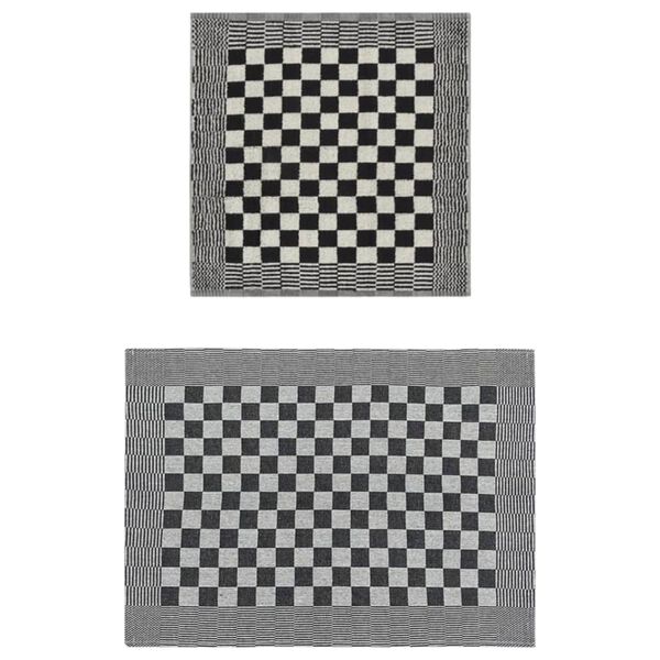 vidaXL 20-tlg. Handtuch-Set Schwarz und Wei&szlig; Baumwolle