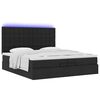 vidaXL Ottoman-Bett mit Matratzen & LEDs Schwarz 200x200 cm Stoff