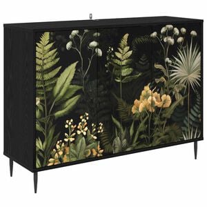 vidaXL Sideboard RHENEN Schwarz Eichen-Optik 102 x 33 x 76 cm
