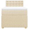 vidaXL Boxspringbett mit Matratze Creme 90x200 cm Stoff