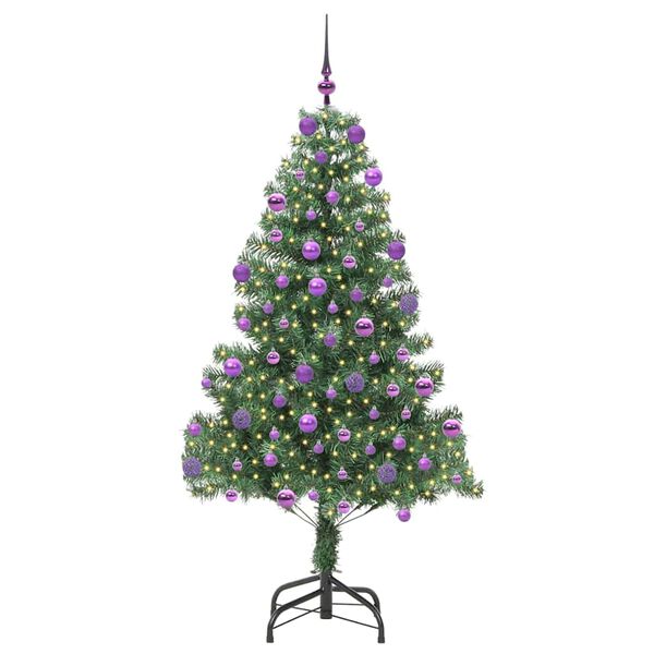 vidaXL Weihnachtsbaum mit 300 LEDs mit St&auml;nder Gr&uuml;n 210 cm PVC