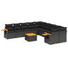vidaXL Patio Sofa Set 10-Sitzer Black
