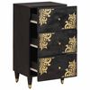 vidaXL Sideboard mit Regal Schwarz 40 x 33 x 75 cm Massivholz Mango