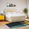 vidaXL Boxspringbett mit Matratze Creme 180x200 cm Stoff