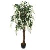 vidaXL Glyzinienbaum K&uuml;nstlich 840 Bl&auml;tter 150 cm Gr&uuml;n und Wei&szlig;