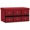 vidaXL Faltbare Sitzbank mit Stauraum Weinrot 76x38x38 cm Leinenoptik