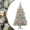 vidaXL K&uuml;nstlicher Weihnachtsbaum Gr&uuml;n und Wei&szlig; 180 cm PVC und Metall