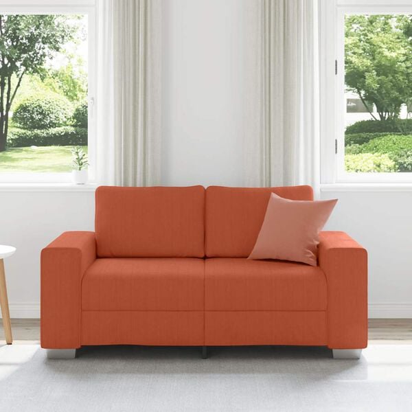 vidaXL Zweisitzer-Sofa Rot Orange 160x77x82 cm Cordstoff