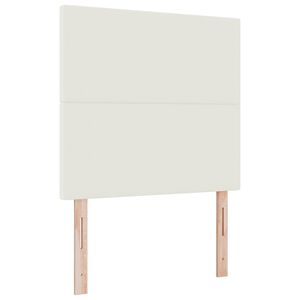 vidaXL LED Kopfteil mit LED-Lichtleisten Creme 80 cm Cordstoff
