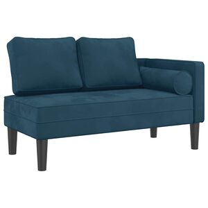 vidaXL Chaiselongue mit Kissen Blau Samt