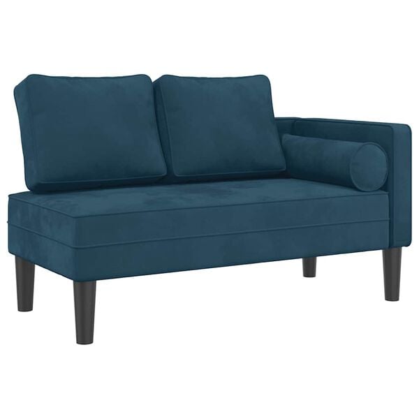 vidaXL Chaiselongue mit Kissen Blau Samt