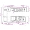 vidaXL 14tlg. K&uuml;chenschrank-Set Porto Braun Eichen-Optik Holzwerkstoff