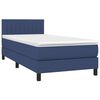 vidaXL Boxspringbett mit Matratze Blau 90x190 cm Stoff