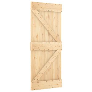 vidaXL Schiebet&uuml;r NARVIK Nat&uuml;rlich und Schwarz 85 x 210 cm (152,5 cm)