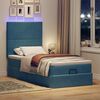 vidaXL Ottoman-Bett mit Matratzen & LEDs Dunkelblau 90x190 cm Samt