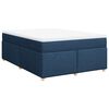 vidaXL Boxspringbett mit Matratze Blau 140x200 cm Stoff