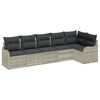 vidaXL Gartensofa-set 6 stk. Hellgrau Poly-Rattan