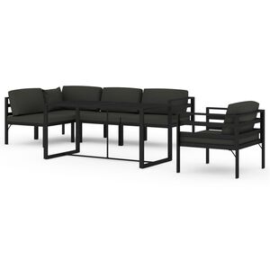 vidaXL 6-tlg. Garten-Lounge-Set mit Kissen Aluminium Anthrazit