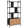 vidaXL B&uuml;cherregal mit T&uuml;ren Schwarz 76,5x30x154,5 cm Holzwerkstoff