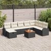 vidaXL Gartensofa-set mit Kissen 9 pcs Schwarz Poly Rattan