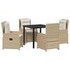 vidaXL Garten Essgruppe 5 Stk. Beige und Hellgrau Poly-Rattan
