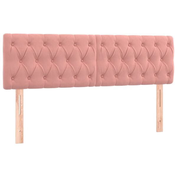 vidaXL Kopfteile Rosa 160x7x78/88 cm Samt