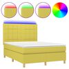 vidaXL Boxspringbett mit Matratze & LED Gr&uuml;n 140x190 cm Stoff
