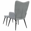 vidaXL Relaxsessel mit Hocker Hellgrau Stoff