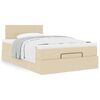 vidaXL Ottoman-Bett mit Matratze Creme 120x200 cm Stoff