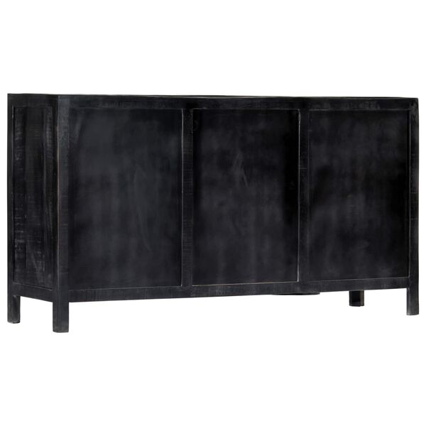vidaXL Sideboard Schwarz 147x40x80 cm Massivholz Mango