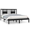 vidaXL Massivholzbett Schwarz 150x200 cm