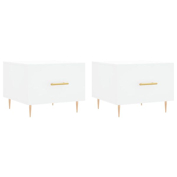 vidaXL Couchtische 2 Stk. Weiß 50x50x40 cm Holzwerkstoff