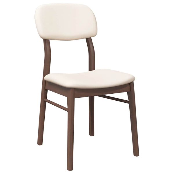 vidaXL Esszimmerst&uuml;hle mit Kissen 2 Stk. Braun Massivholz Gummibaum