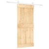 vidaXL Schiebet&uuml;r 90 x 210 cm Massivkiefer (Unbehandelt)