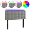 vidaXL LED-Kopfteil Hellgrau 100x5x78/88 cm Samt
