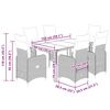 vidaXL 7-tlg. Garten-Bistro-Set mit Kissen Schwarz Poly Rattan