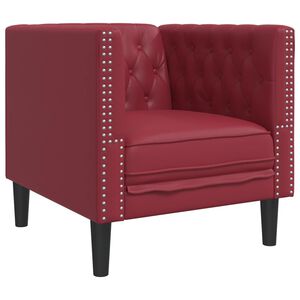vidaXL Chesterfield-Sessel Weinrot Kunstleder