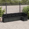 vidaXL Gartensofa-set mit Kissen 6 pcs Schwarz Poly-Rattan