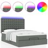 vidaXL Ottoman-Bett mit Matratze & LEDs Dunkelgrau 140x190 cm Stoff
