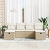 vidaXL Gartensofa-set mit Kissen 6 pcs Beige und Creme Poly-Rattan