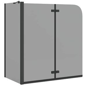 vidaXL Bad-Duschschirm Schwarz 120 x 68 x 130 cm