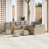 vidaXL Gartensofa-set mit Kissen 14 pcs Beige Poly-Rattan