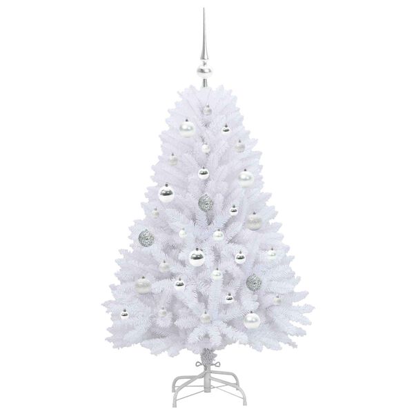 vidaXL K&uuml;nstlicher klappbarer Weihnachtsbaum Wei&szlig; 120 cm PVC und Stahl